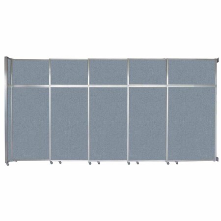 Versare Operable Wall Sliding Room Divider 15'7" x 8'5-1/4" Powder Blue Fabric 1072504